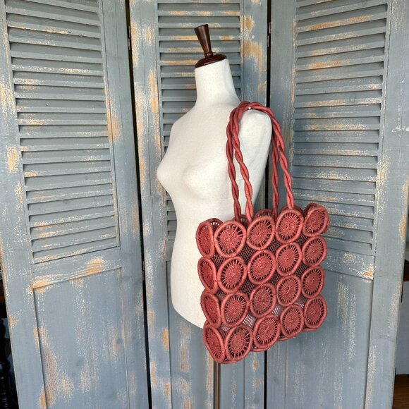 Madewell The Straw Catania Tote Bag Sweet Dahlia NWT - Picture 14 of 16